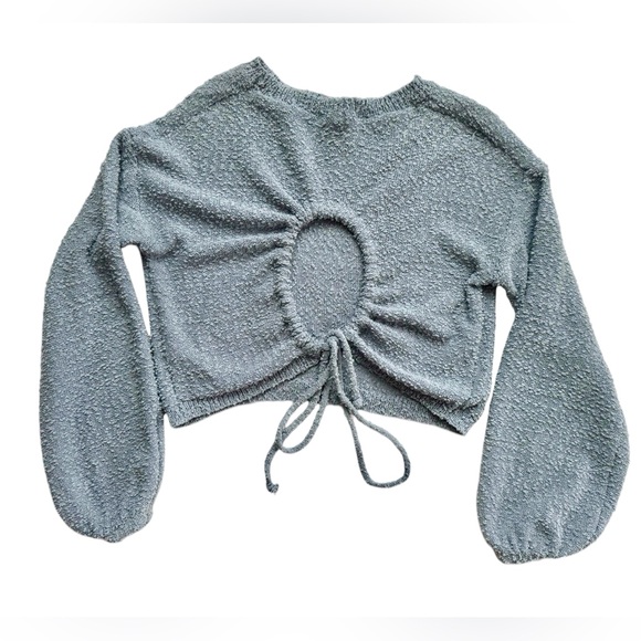 Dreamers S/M cropped boat neck long sleeve sweater - Picture 5 of 7